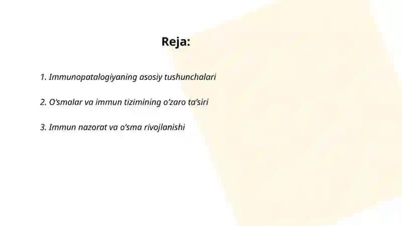 Immunopatalogiya, uning oʻsma hujayralari kelib chiqishidagi ahamiyati 2