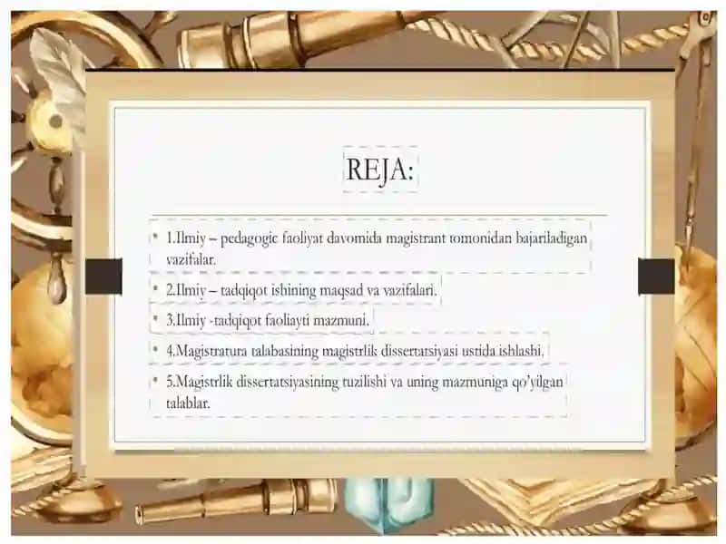 Magistrlik dissertatsiyasini tayyorlash 2