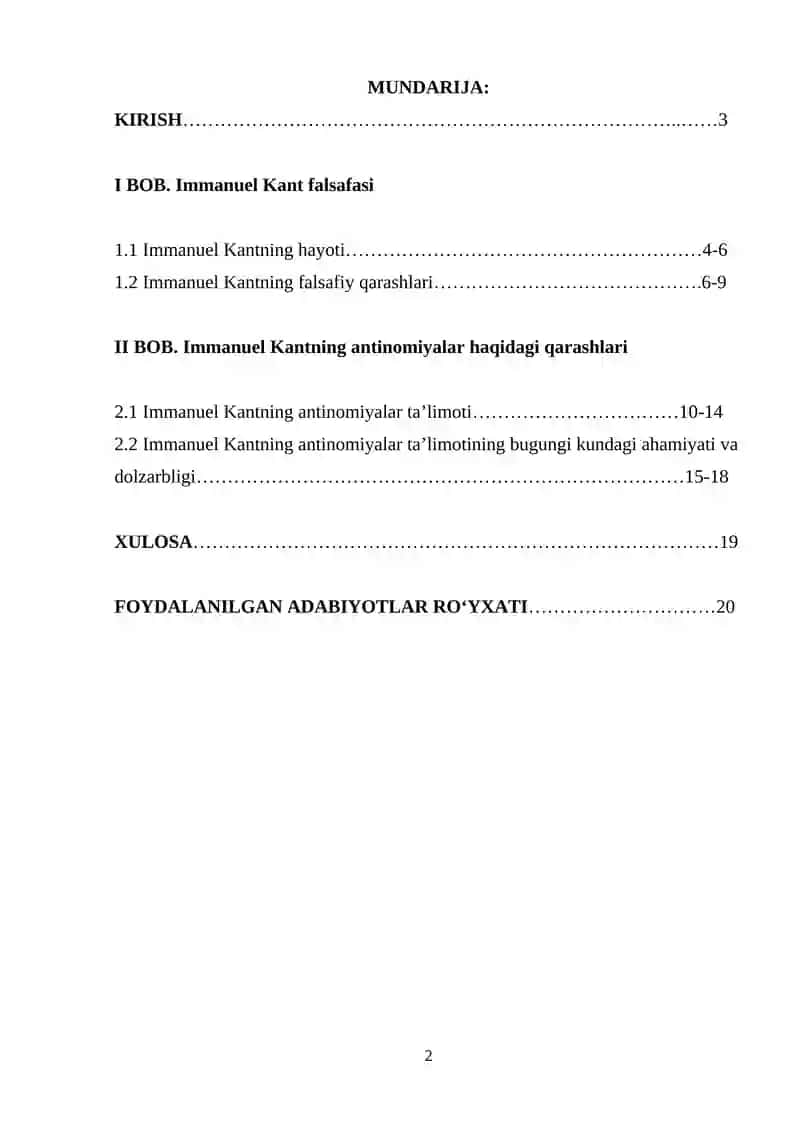 Immanuel Kantning antinomiyalar haqidagi ta’limoti 2