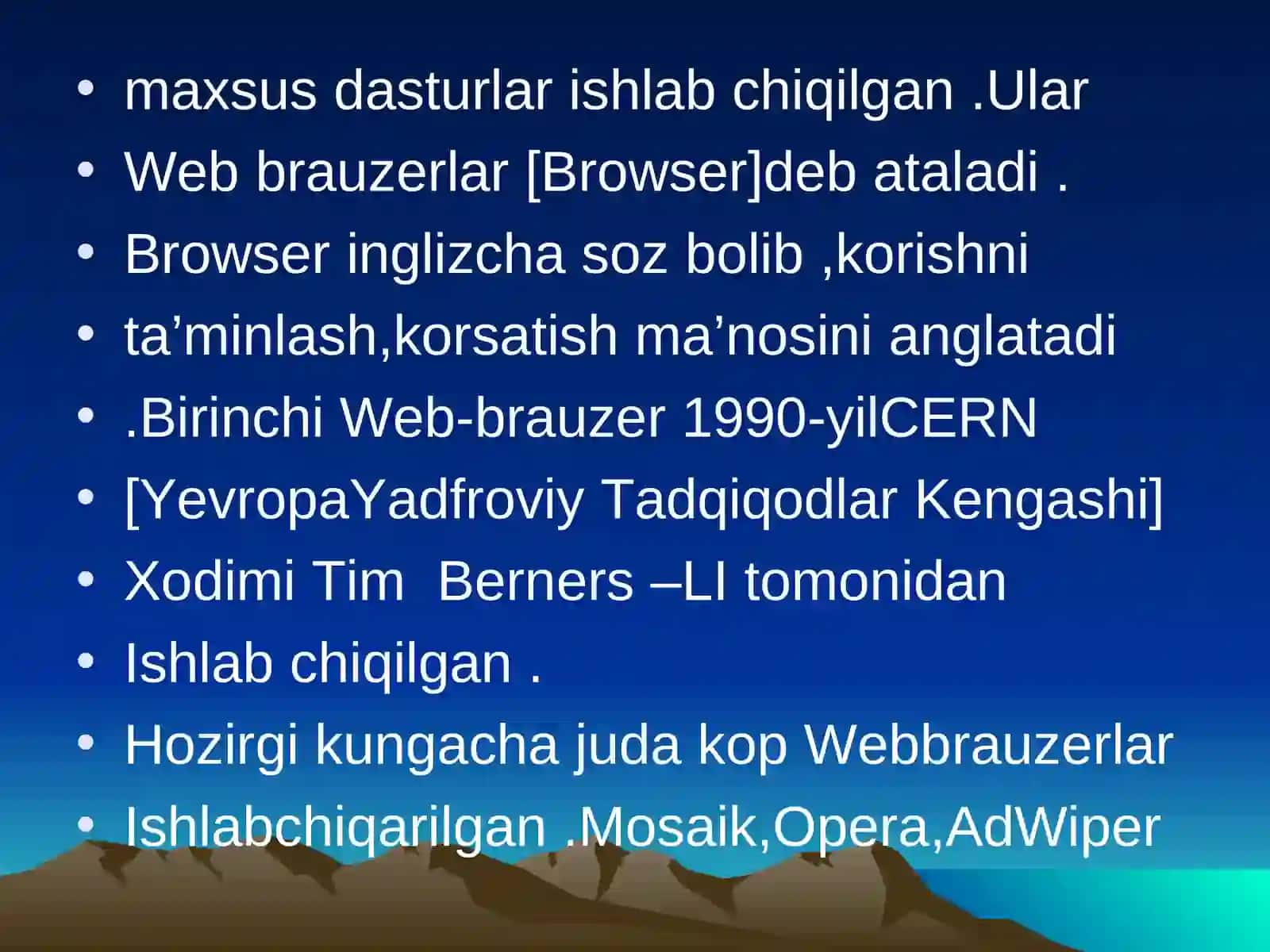 Internetda ishlashnita’minlovchi dasturlar 2