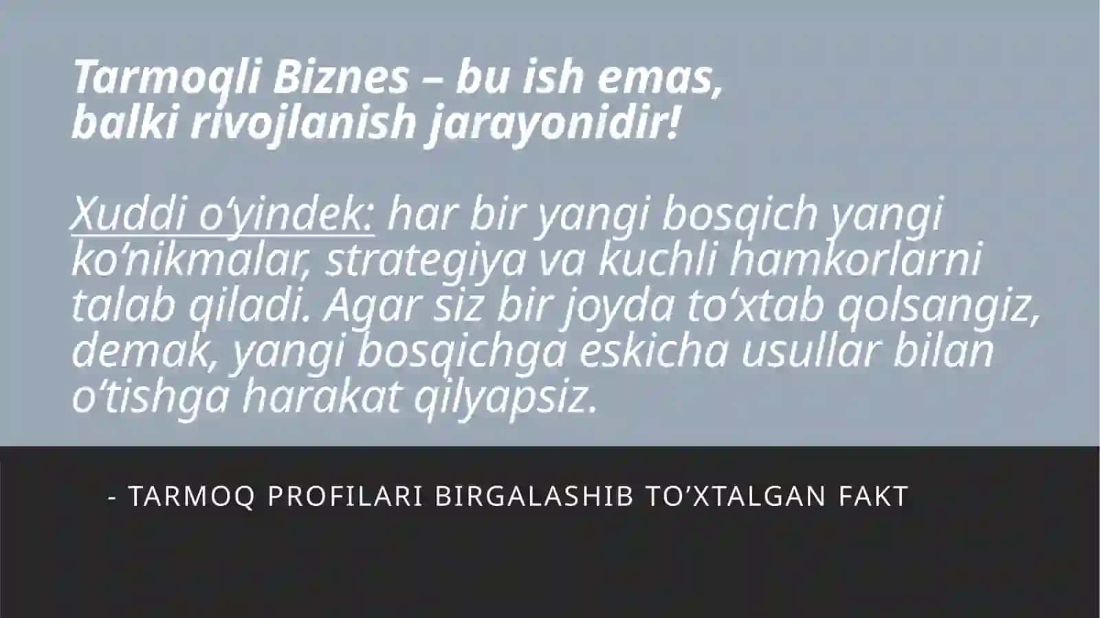 Tarmoqli Biznesda daromadning yangi bosqichiga chiqish strategiyasi 2