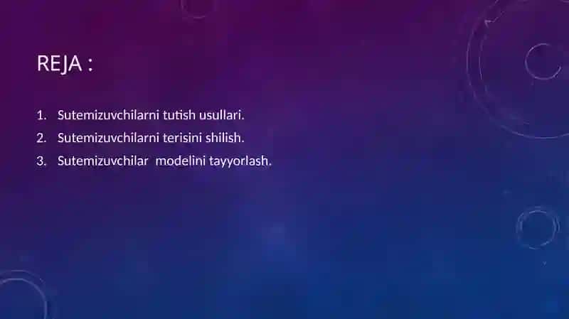 Sutemizuvchilar sinfining turli vakillaridan modellar tayyorlash. 2