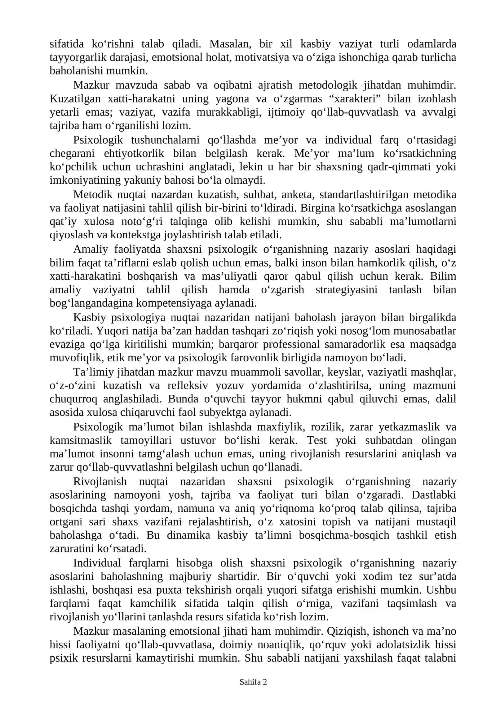 Shaxsni o‘rganish nazariyalari va yondashuvlari 2