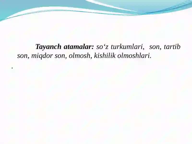 SO‘Z TURKUMLARINI O‘QITISHMETODIKASI 2