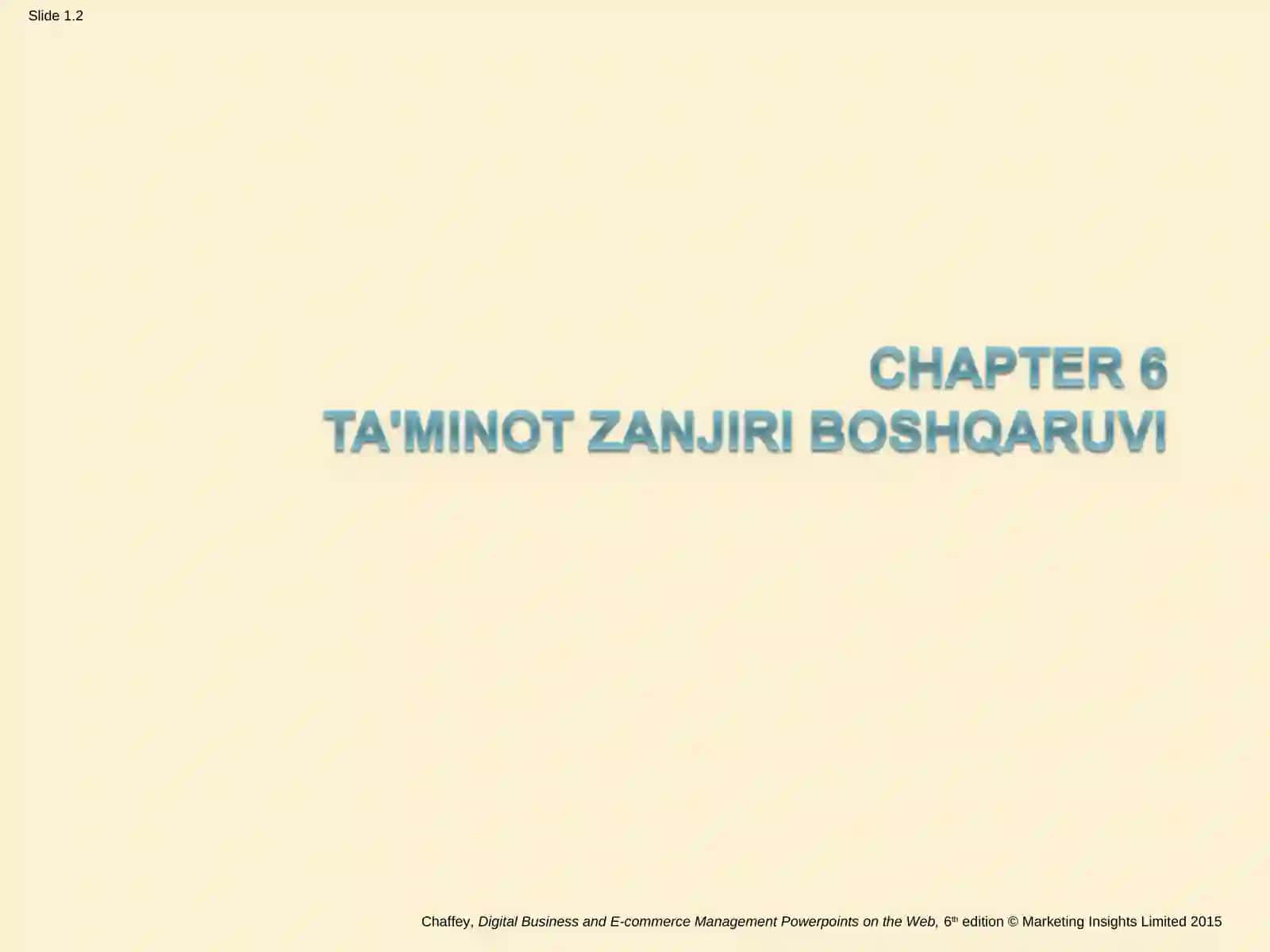Ta'minot zanjiri boshqaruvi 2