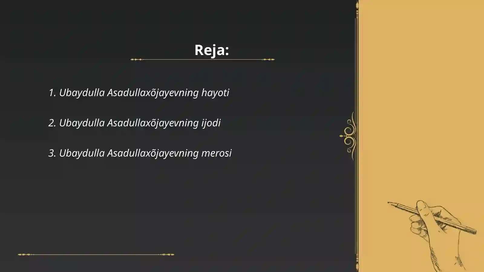 Ubaydulla Asadullaxõjayevning hayoti 2