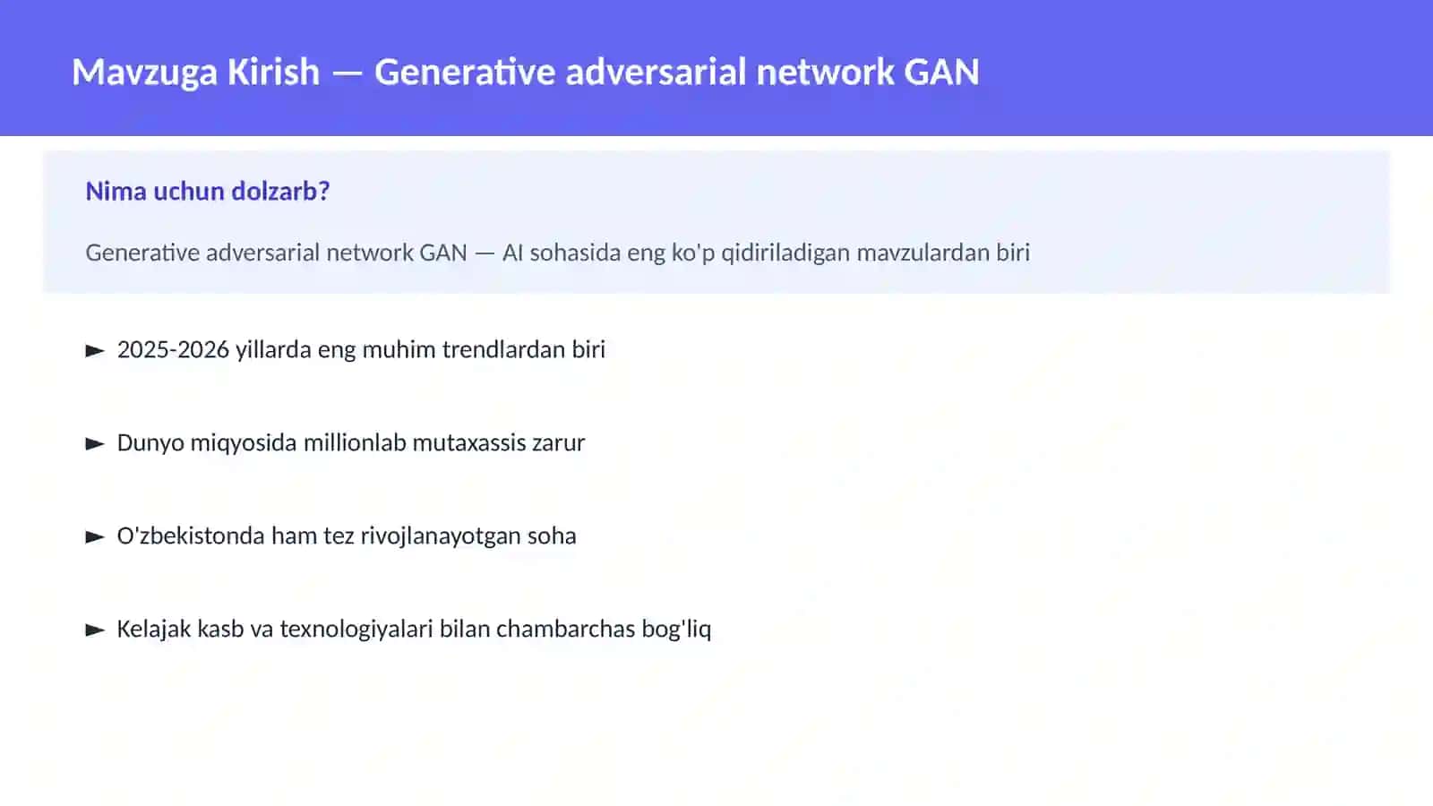 Generative adversarial network GAN 2