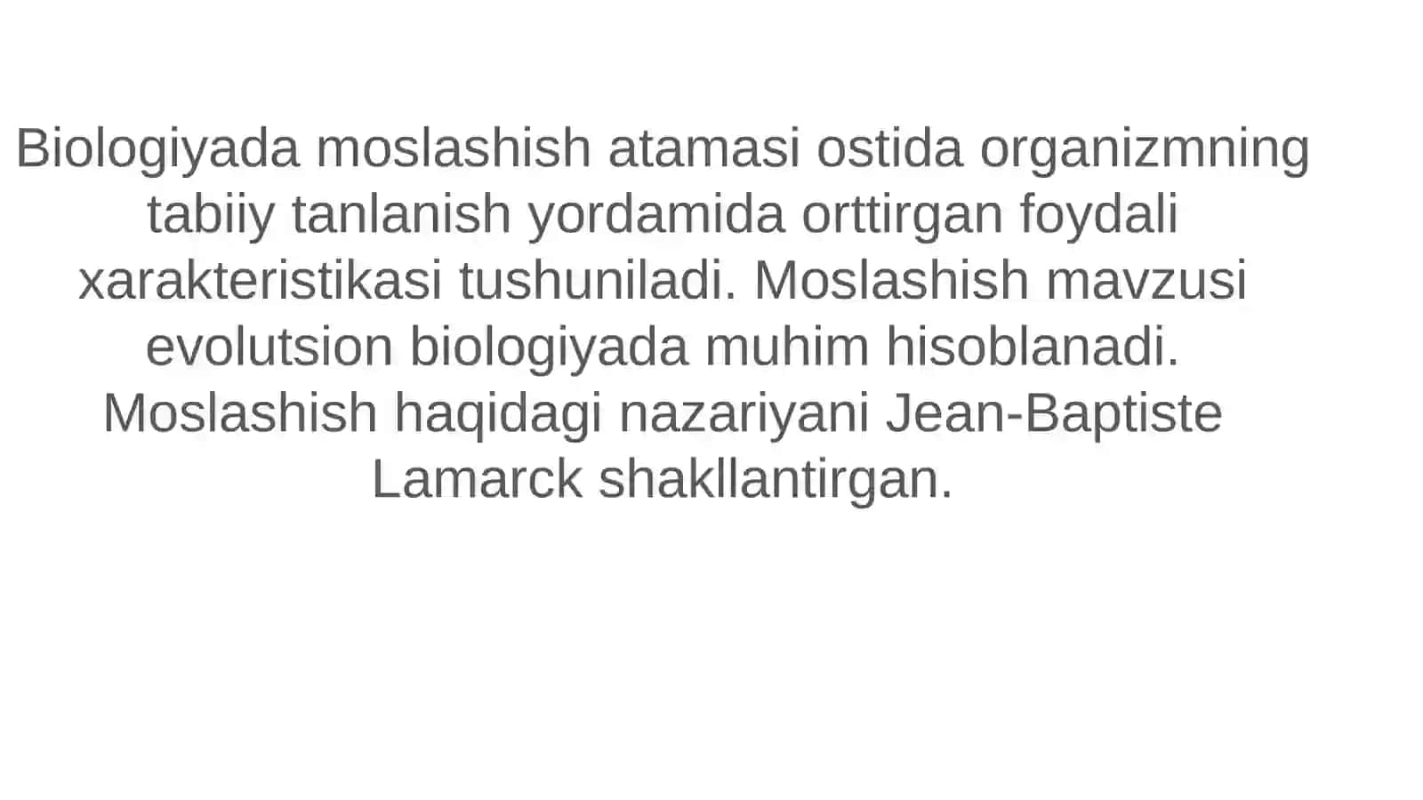 Biologiyada moslashish 2