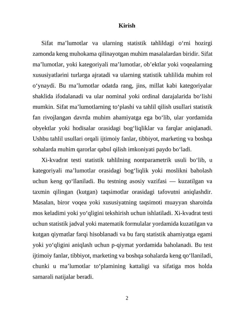 Sifat ma’lumotlar va ularning statistik tahlili 2