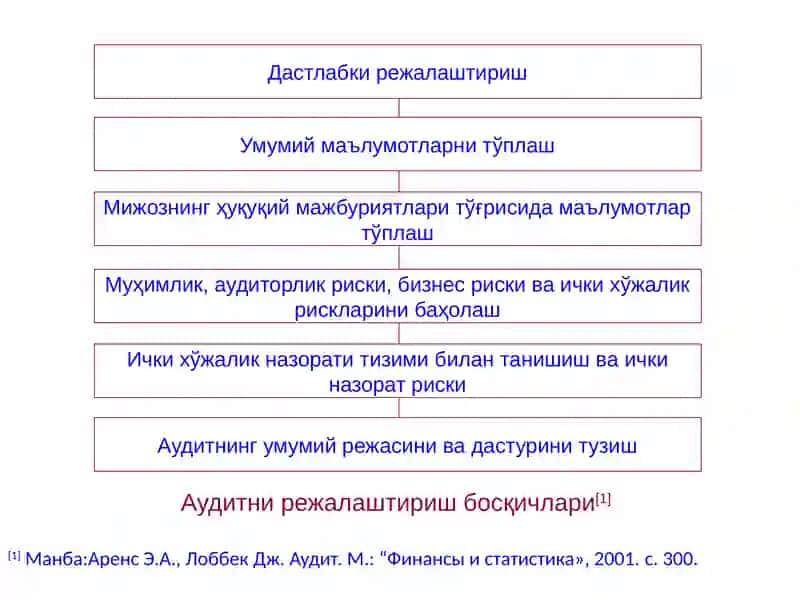 Аудитнитекширишнирежалаштириш 2