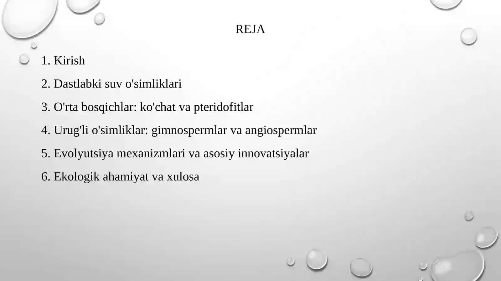 O'simliklar evolyutsiyasining bosqichlar 2