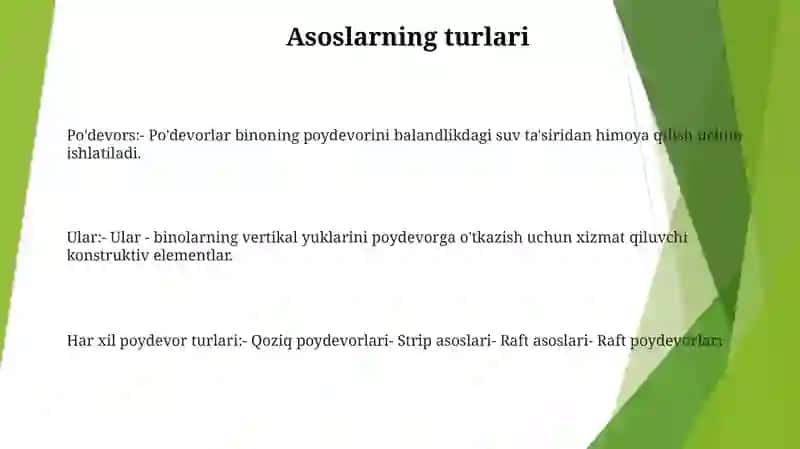 Poydevorlar Va Ularning Konstruktiv Yechimlari 2