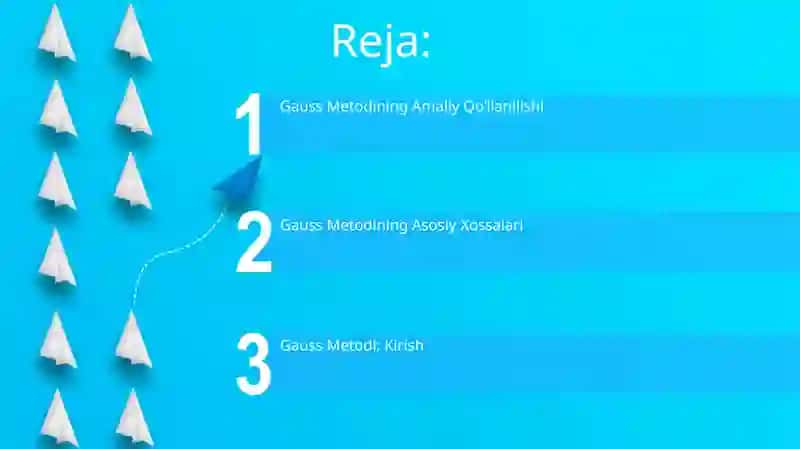 Gaus usuli va uning hususiyatlari 2