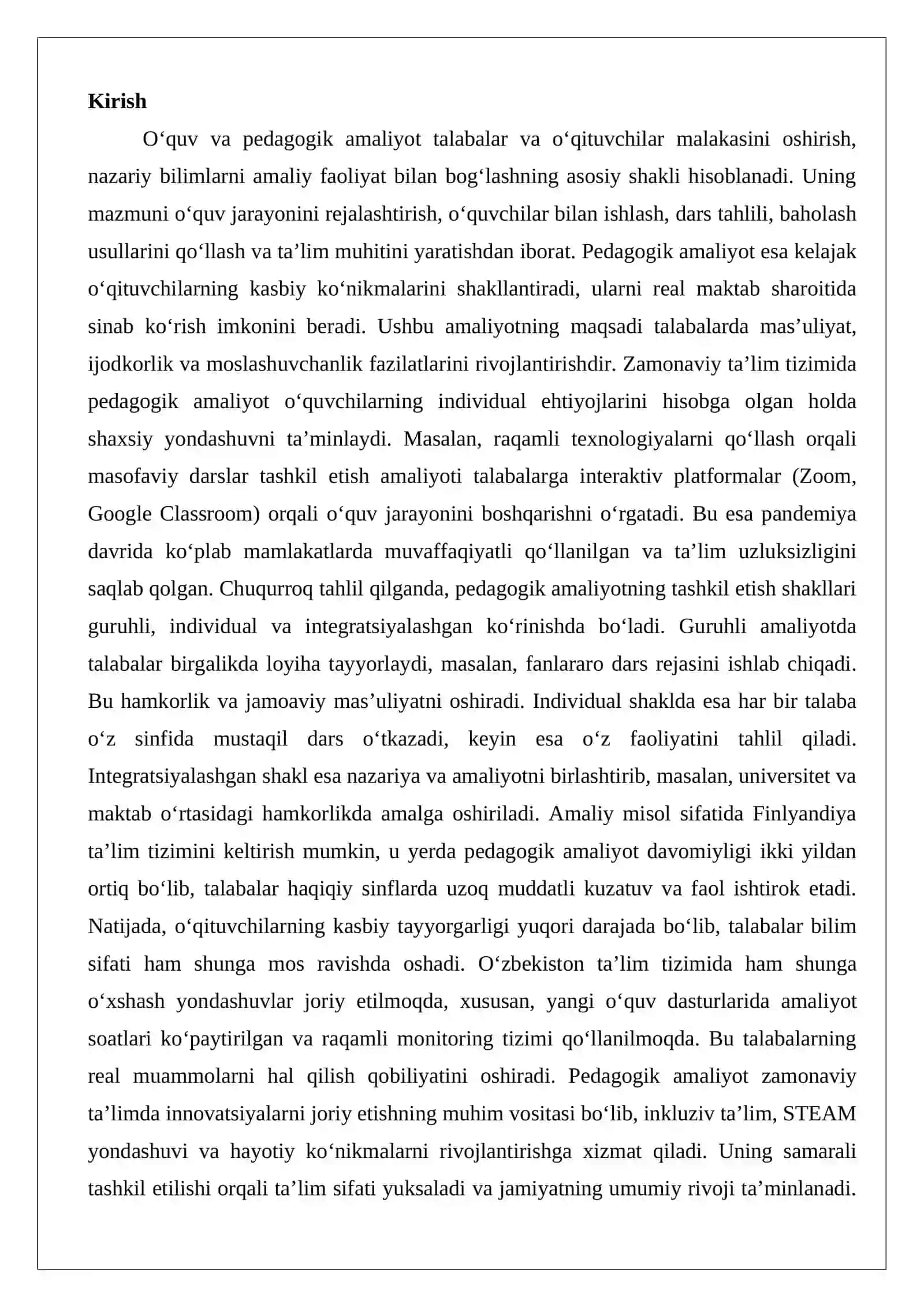 O‘quv va pedagogik amaliyotni tashkil etish shakllari 2