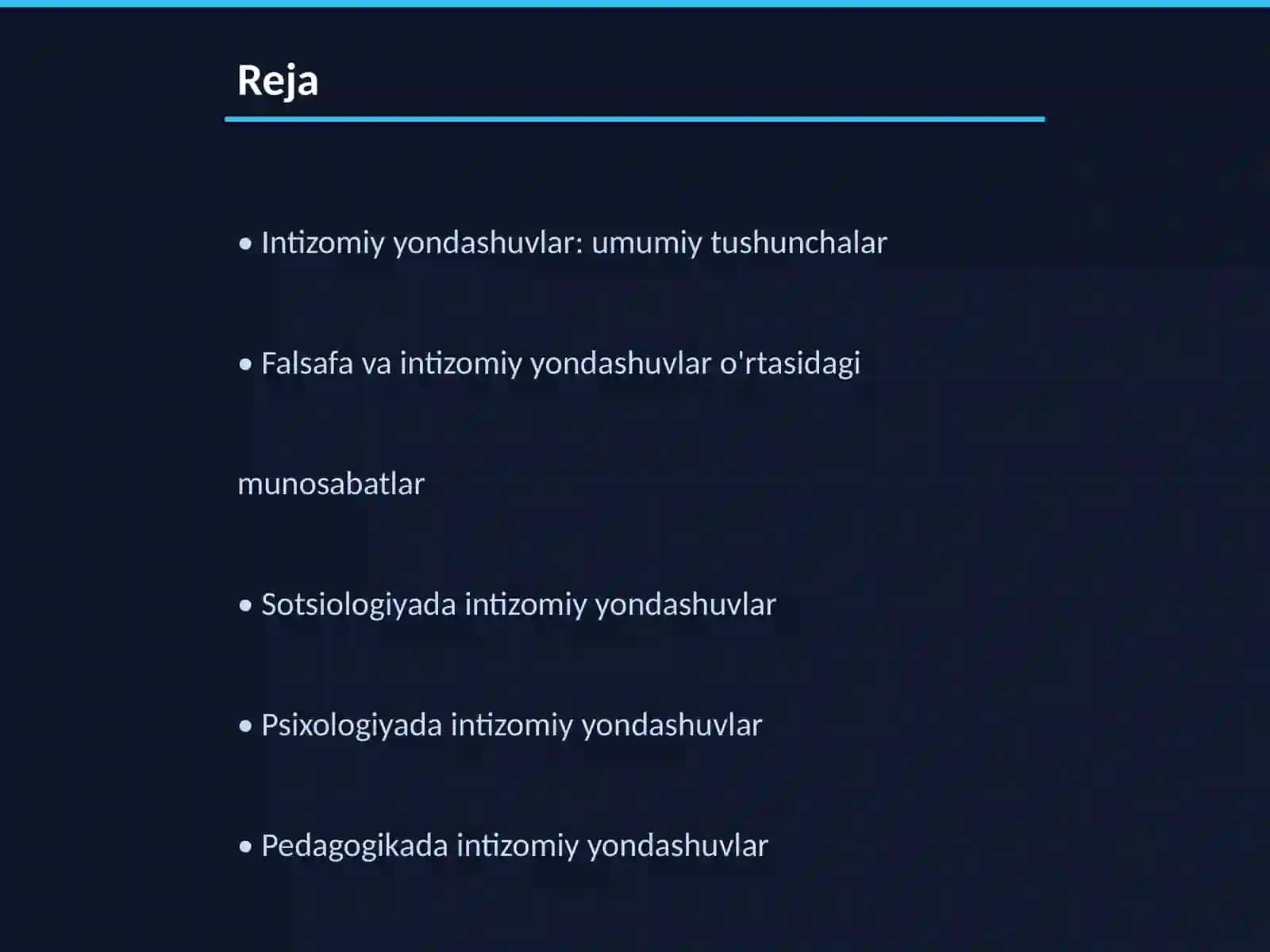 Intizomiy yondashuvlar: falsafa sotsiologiya, psixologiya, pedagogika 2