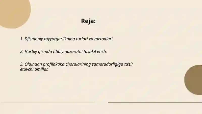 Harbiy qismda davolash - profilaktika tadbirlarini qiyosiy xilma-xilligi 2