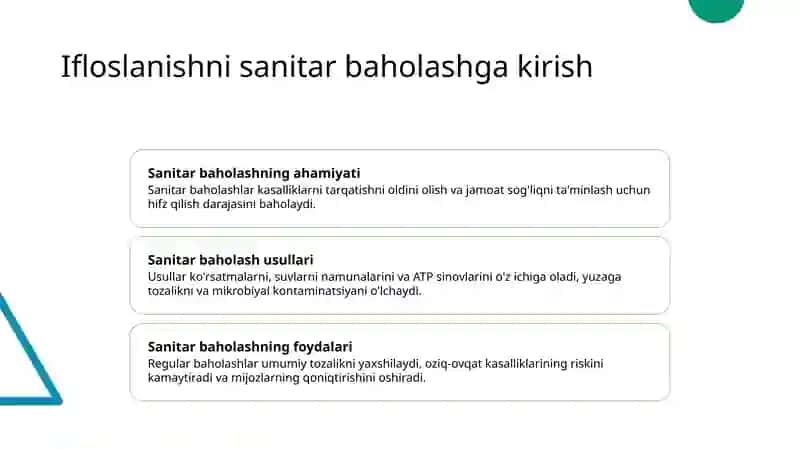 Ifloslanishni sanitar baholash 2