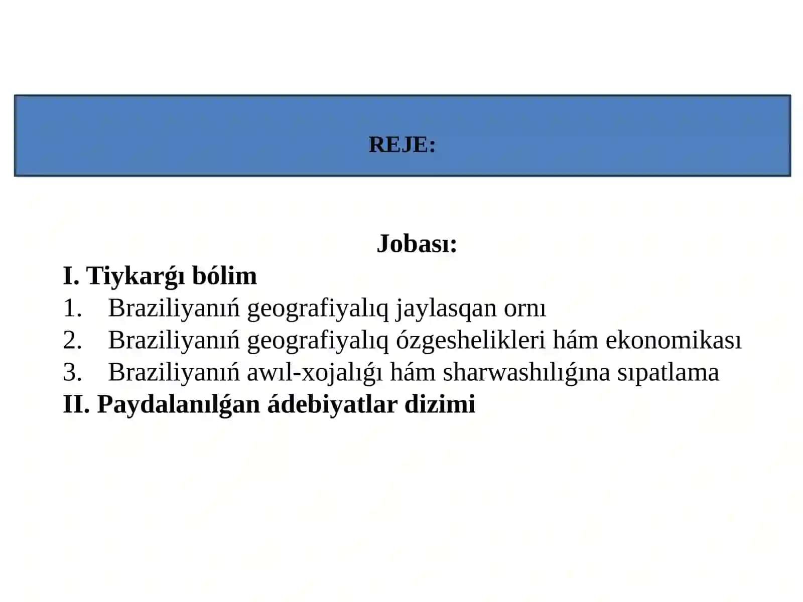 Braziliya óndirislik materiallıqtarawları 2