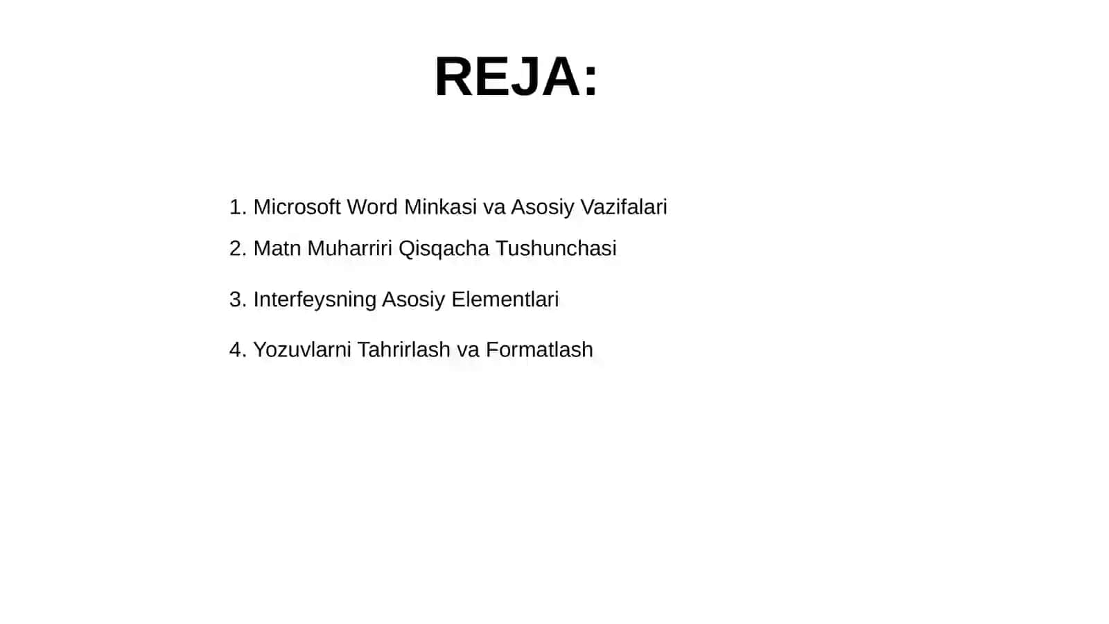 MICROSOFT WORD MATNI MUHARRIRI VA UNING INTERFEYSI 2
