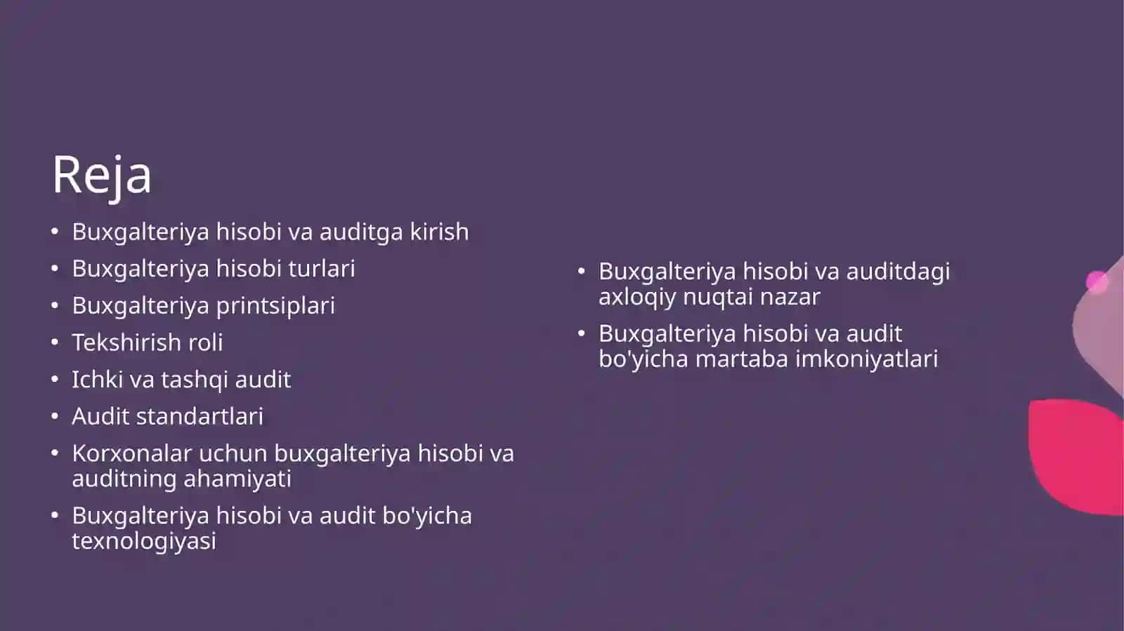 Buxgalteriya hisobi va audit haqida 2