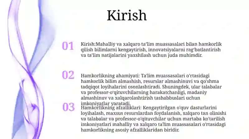 Mahalliy Va Xorijiy Ta'lim Tashkilotlari Bilan Hamkorlikni Yo'Lga Qo'Yish 2