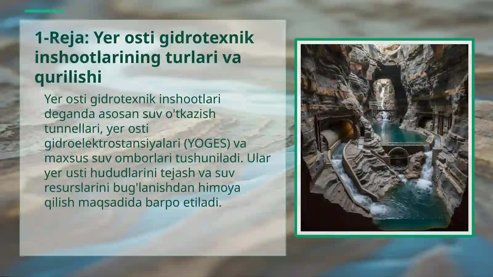 Yer osti gidrotexnik inshootlarining ekologik ta’siri 2