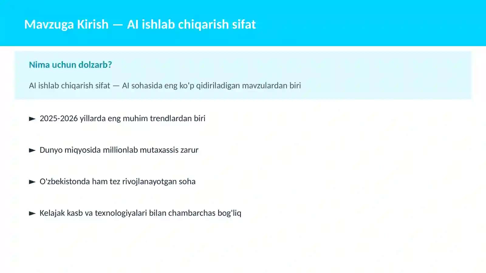 AI ishlab chiqarish sifat 2