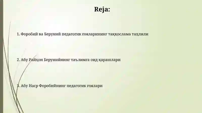 Abu Nasr Forobiy va Abu Rayhon Beruniyning pedagogik fikrlari 2
