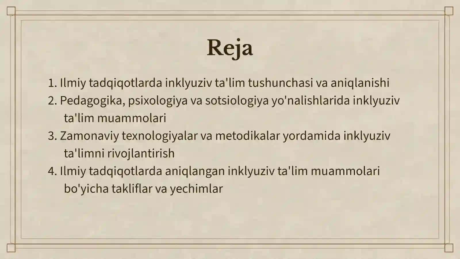 TURLI YÕNALISHDAGI ILMIY TADQIQOTLARDA INKLYUZIV TALIM MUAMMOLARINI ÔRGANISH 2