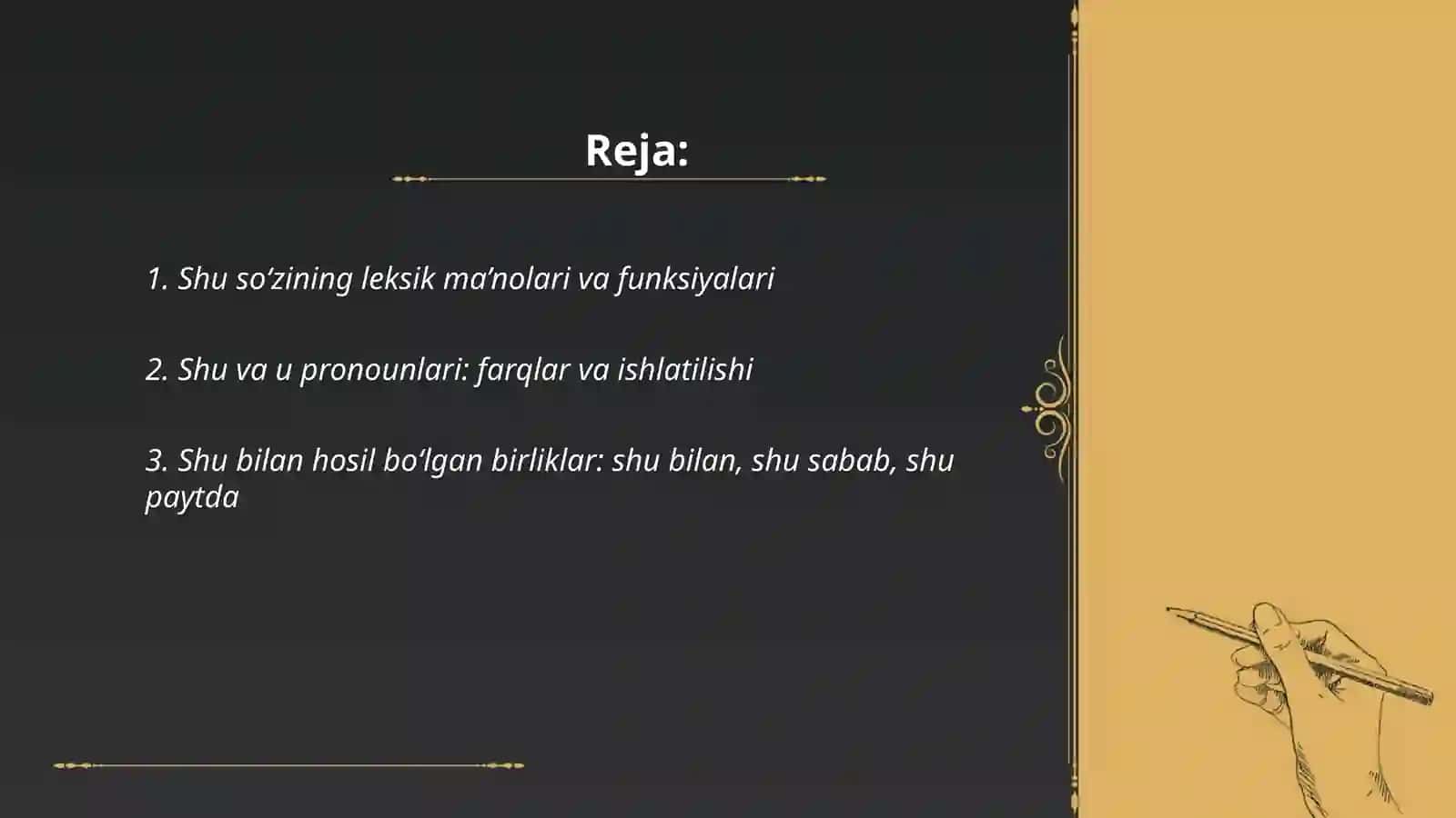 Shu so‘zining leksik ma’nolari va funksiyalari 2