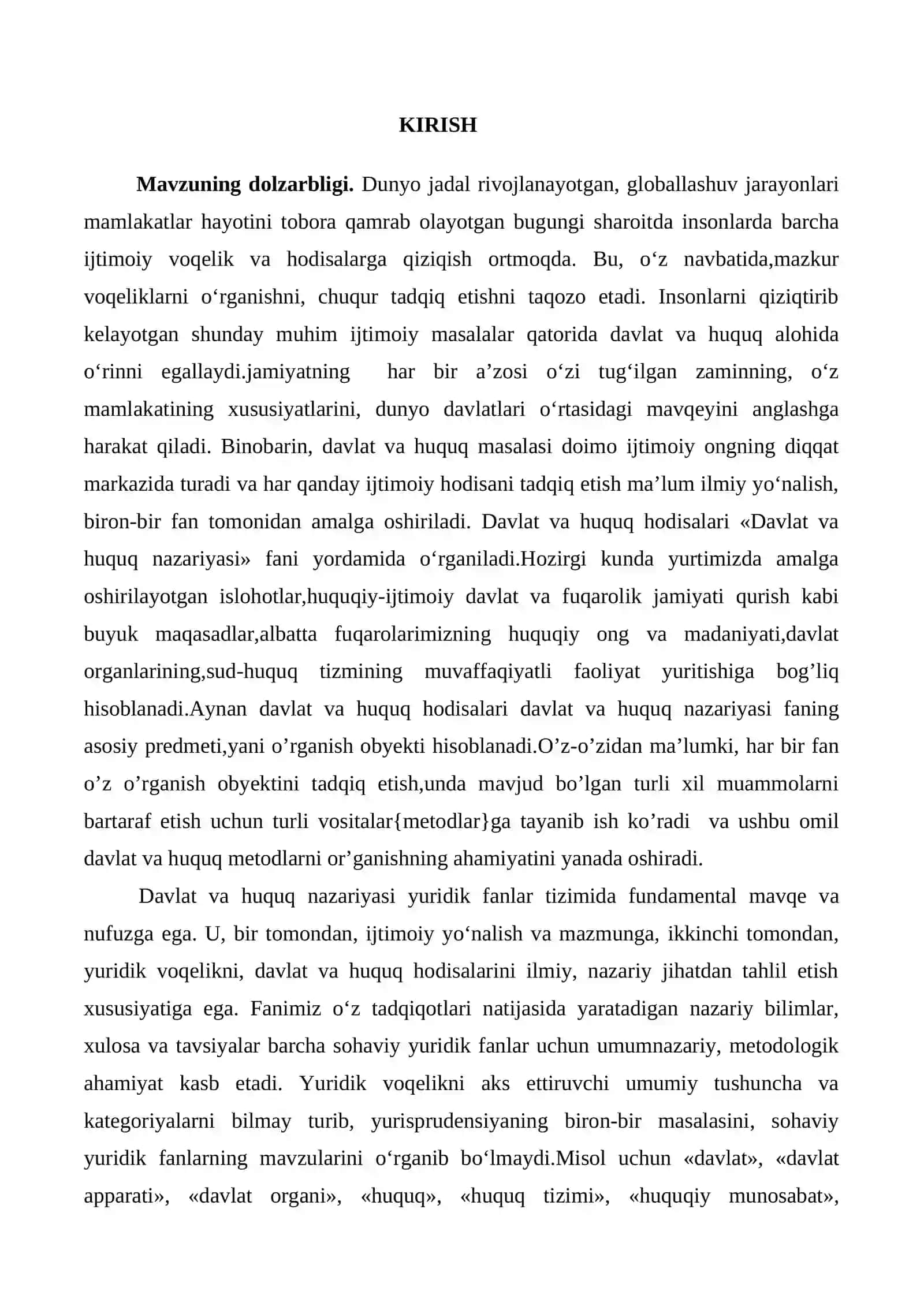 DAVLAT VA HUQUQ NAZARIYASINING YURIDIK FANLAR TIZMIDA TUTGAN O’RNI 2
