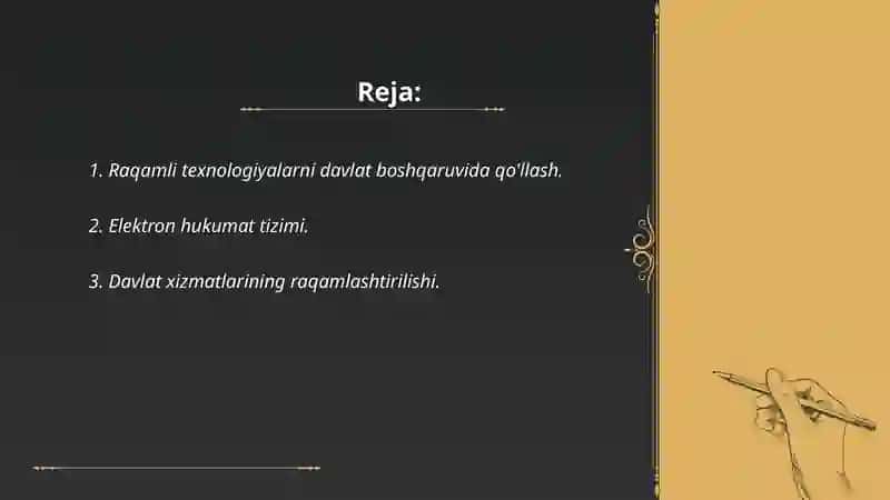 Davlat boshqaruvida Raqamli texnologiyalarni rivojlantirish 2