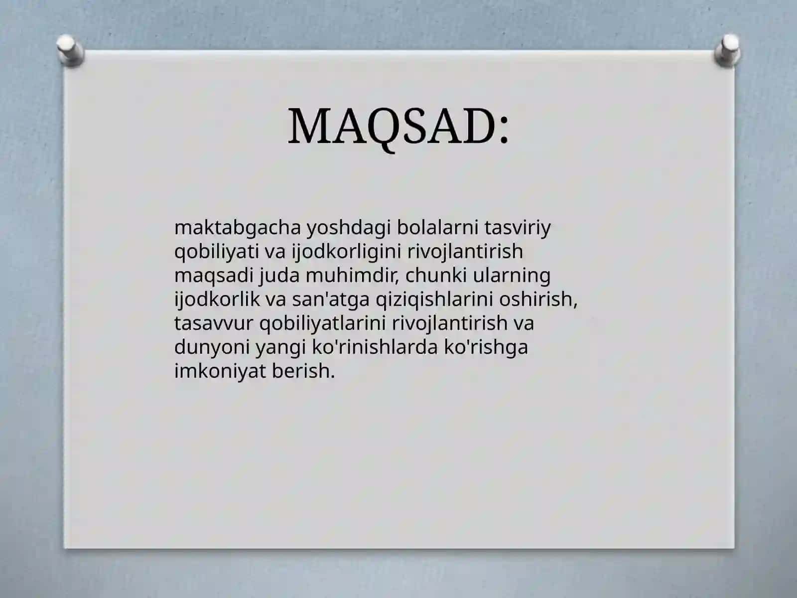 MAKTABGACHA YOSHDAGI BOLALARNI TASVIRIY QOBILIYATI VA IJODKORLIGINI RIVOJLANTIRISH 2