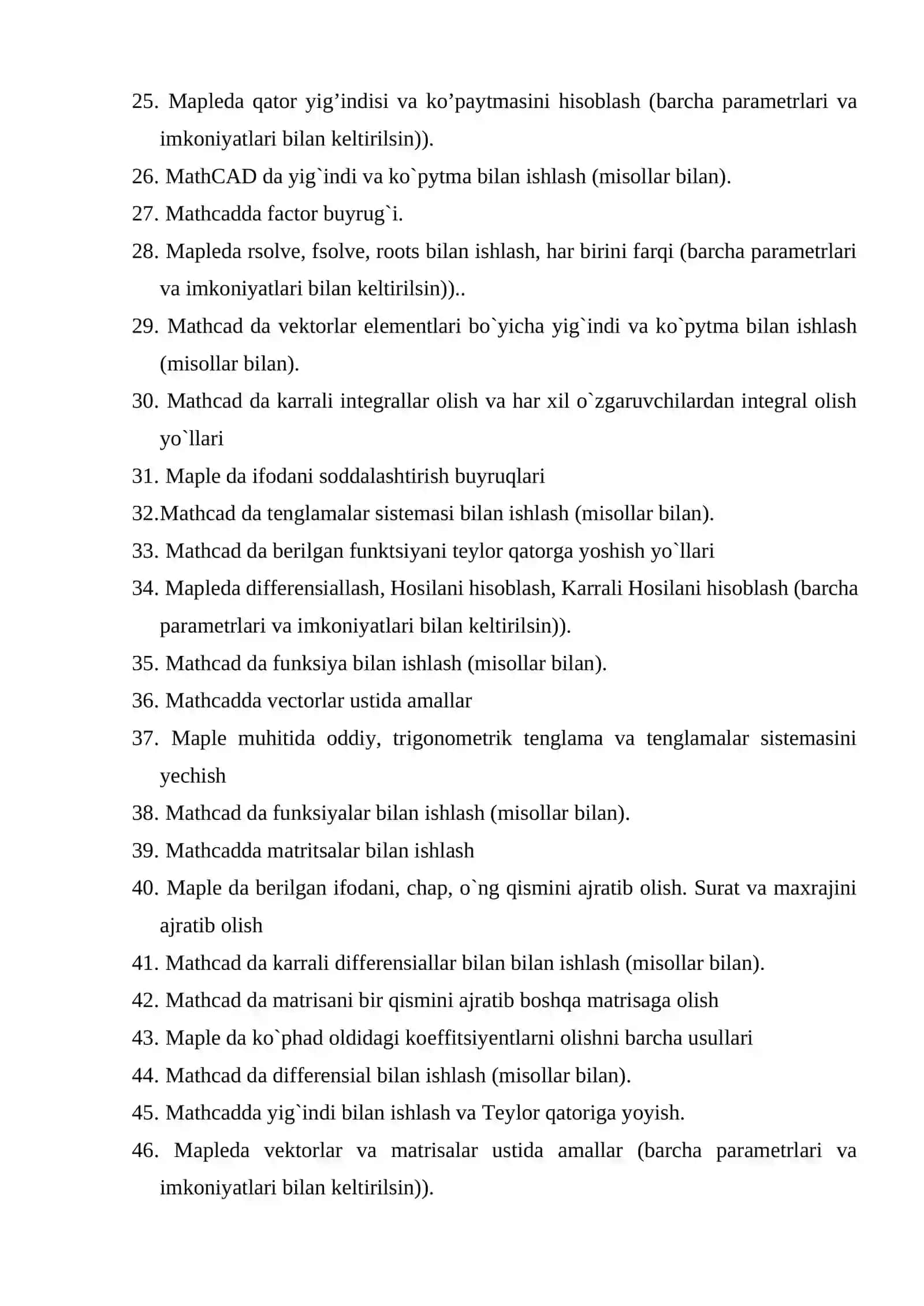 KOMPYUTERLI MATEMATIK TIZIMALAR 2
