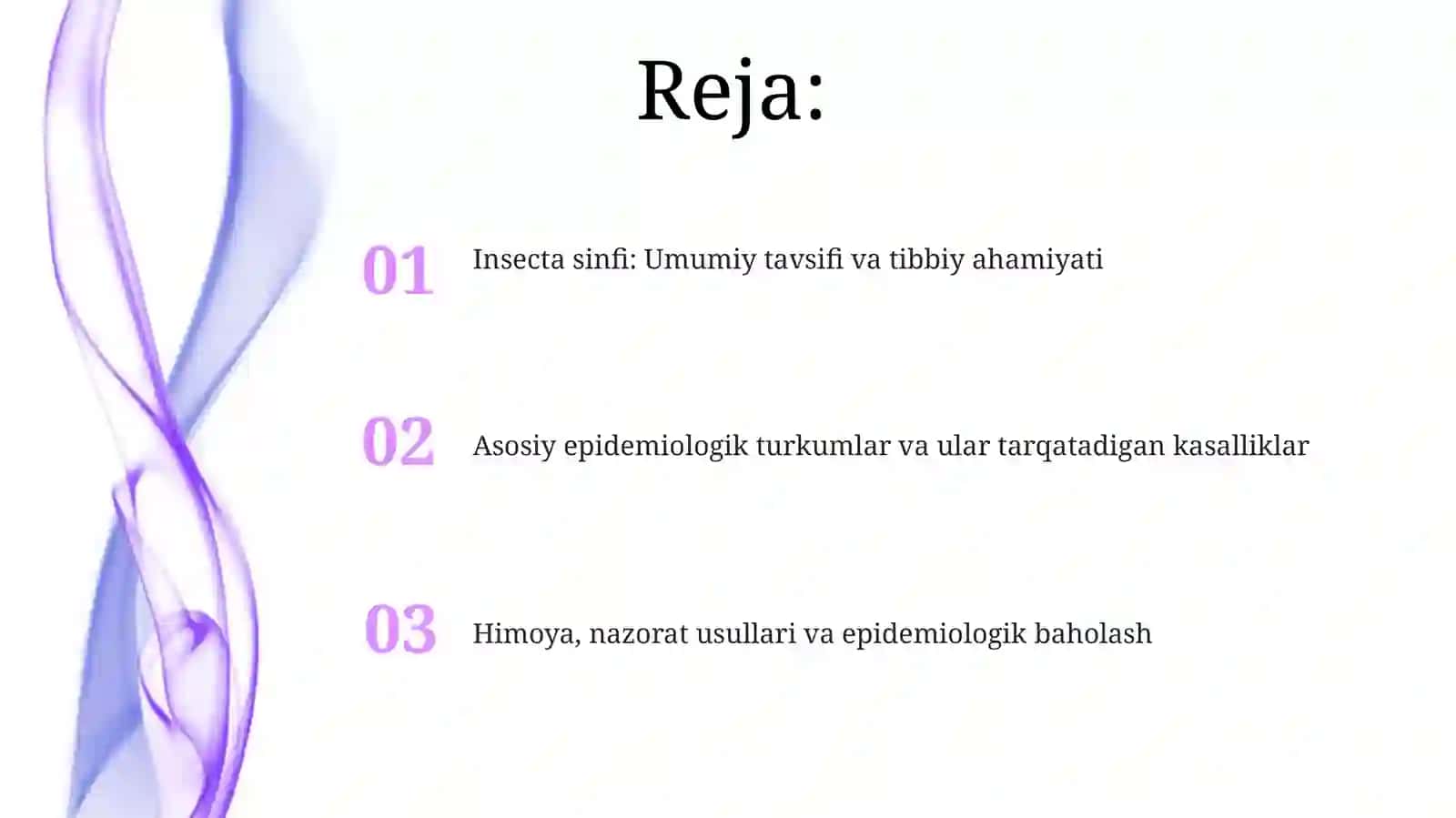 Hasharotlar - Insecta. Tibbiy va epedmiologik ahamiyatga ega bo’lgan hasharotlar turkumlari 2