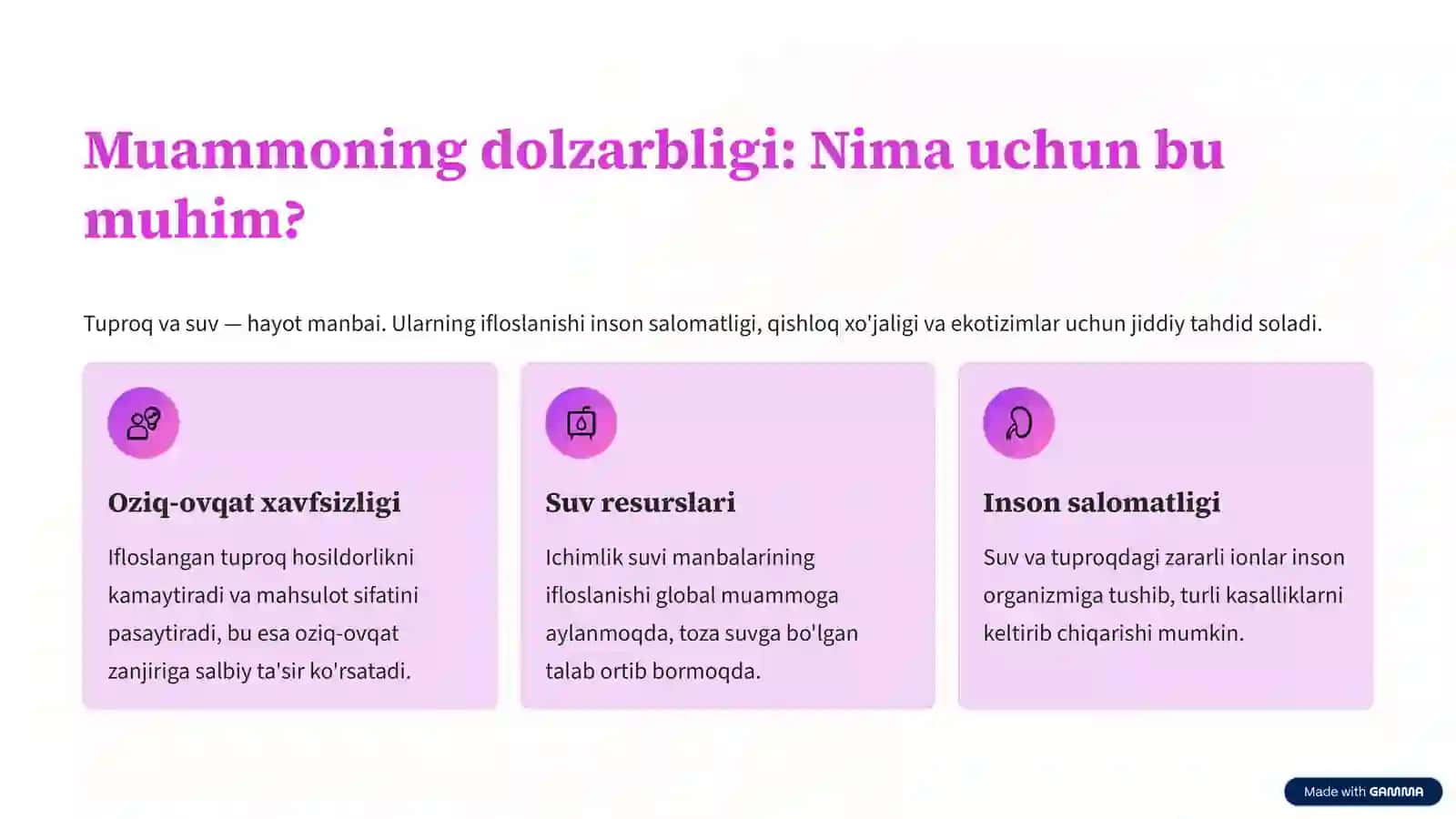 Tuproq va suv tarkibidagi ion bog'lanishli moddalar Aniqlash va tozalash yechimlari. 2
