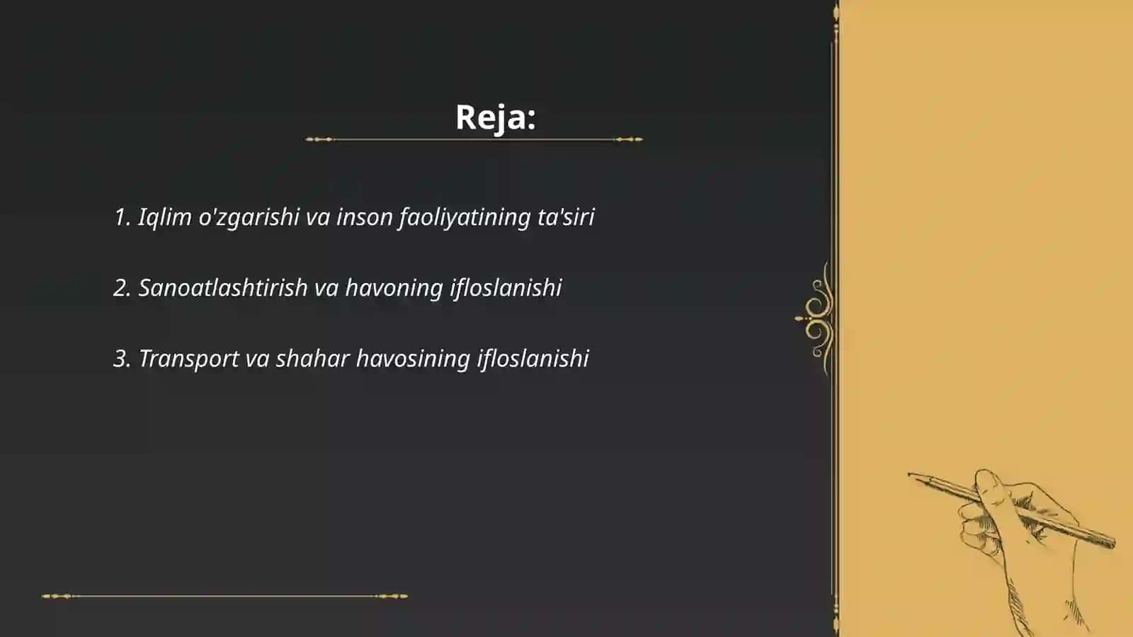 Insonning tabiatga ta'siri va tabiatning javobi 2