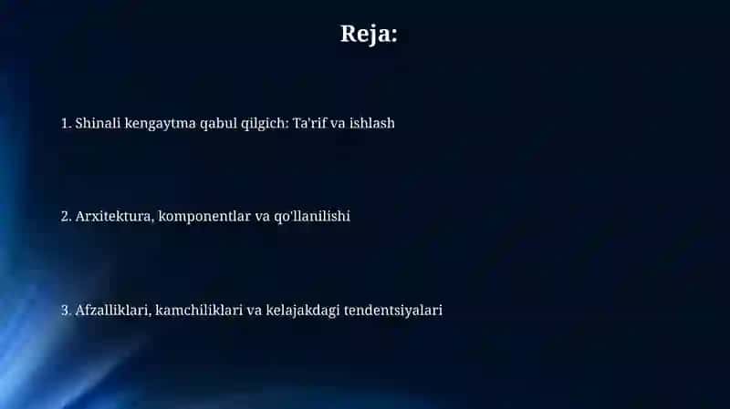 Shinali kengaytma qabul qilgich 2