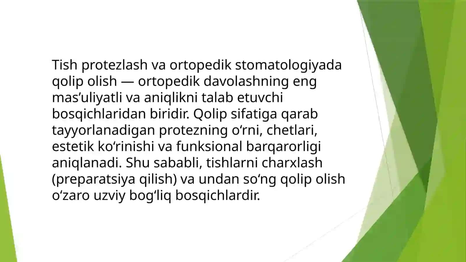Tish protezlash va ortopedik stomatologiyada qolipolish 2