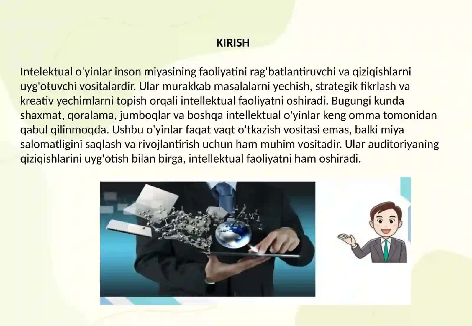 Intelektual o'yinlarda auditoriyaning qiziqishlari, intellektual faolligini oshishi 2
