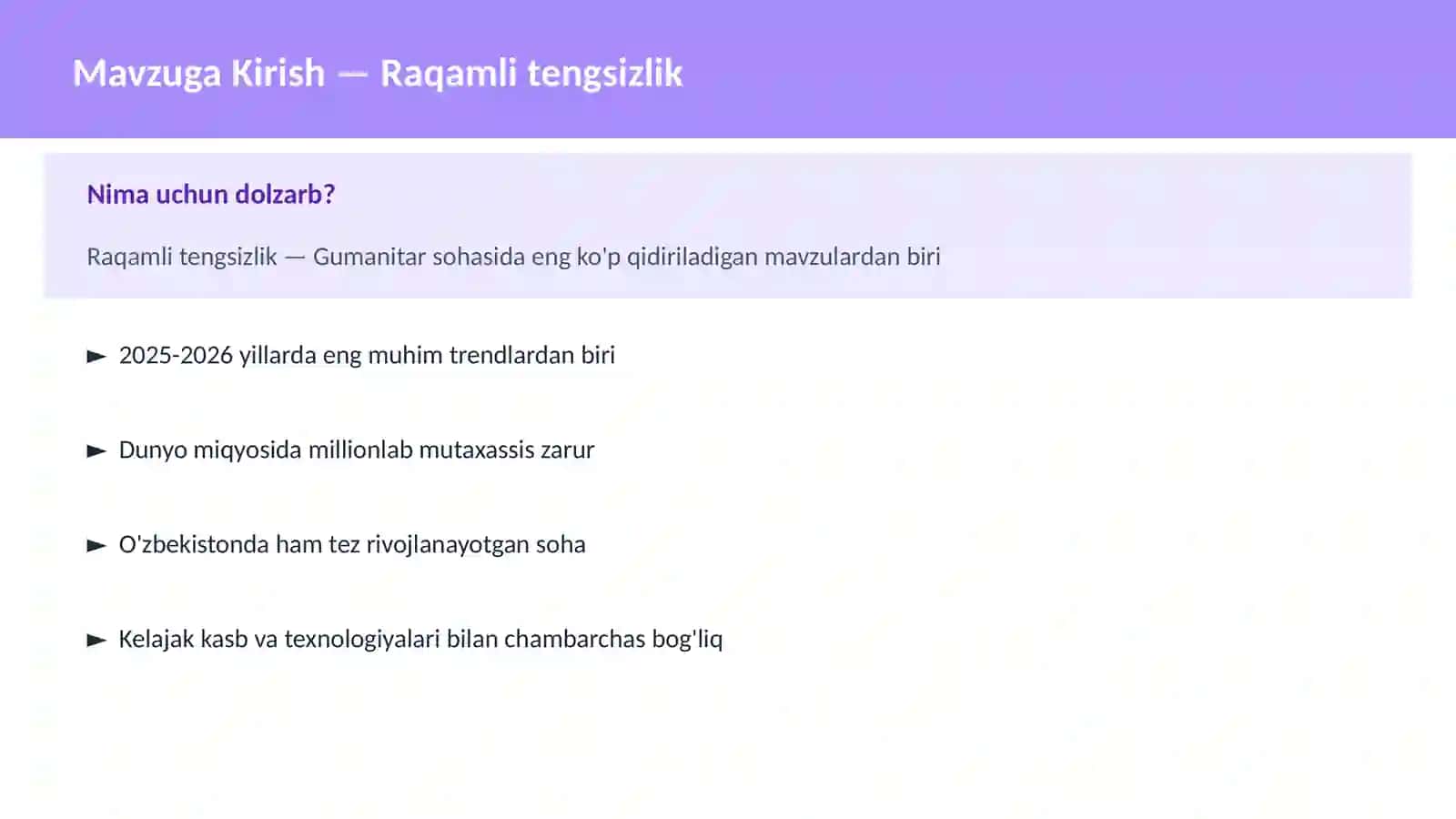 Raqamli tengsizlik 2