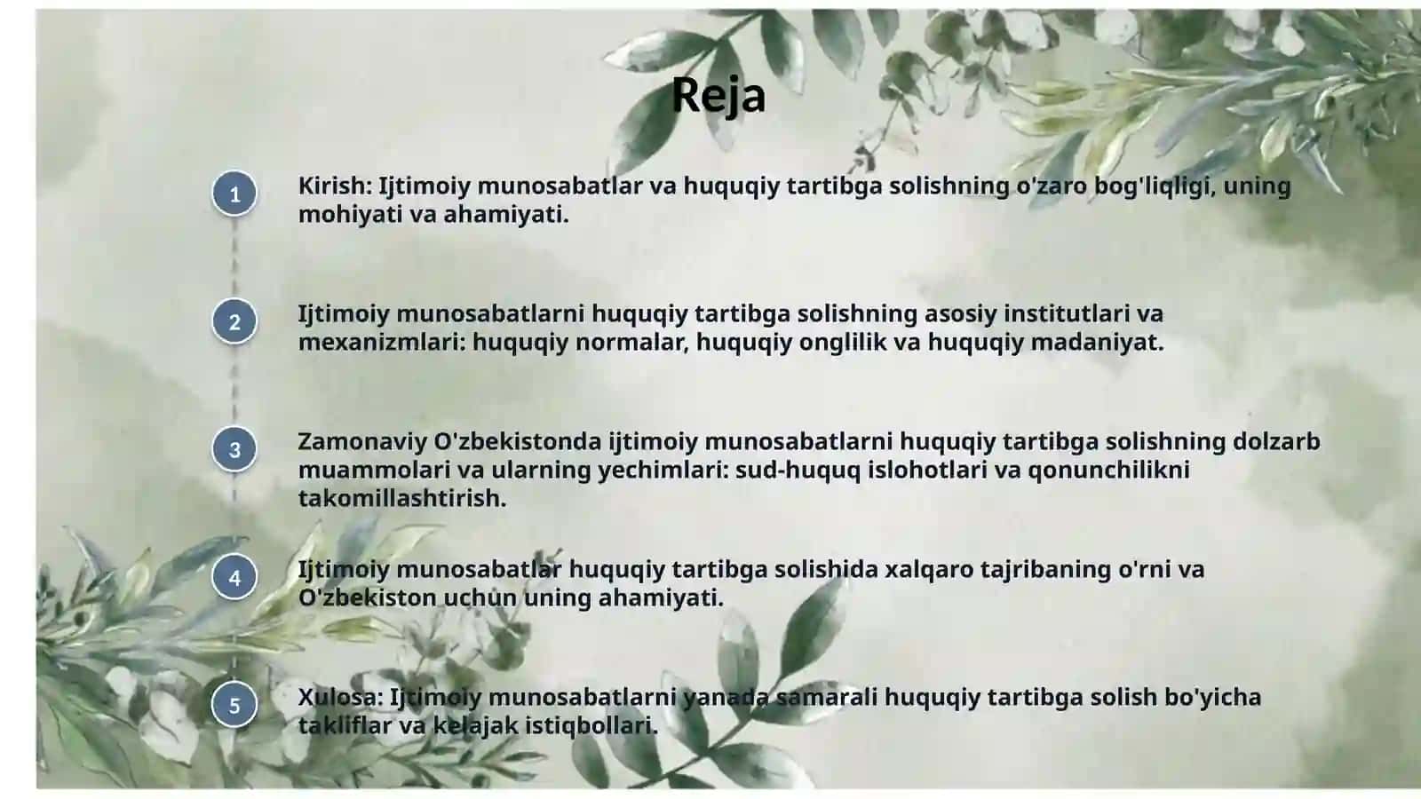 Ijtimoiy munosabatlarni huquqiy jihatdan tartibga solish 2