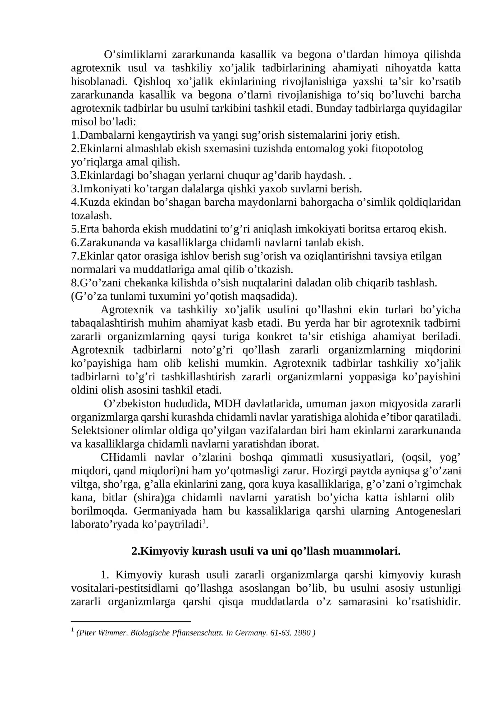 Zararkunandalarga qarshi uyg’unlashgan kurash tizimi 2