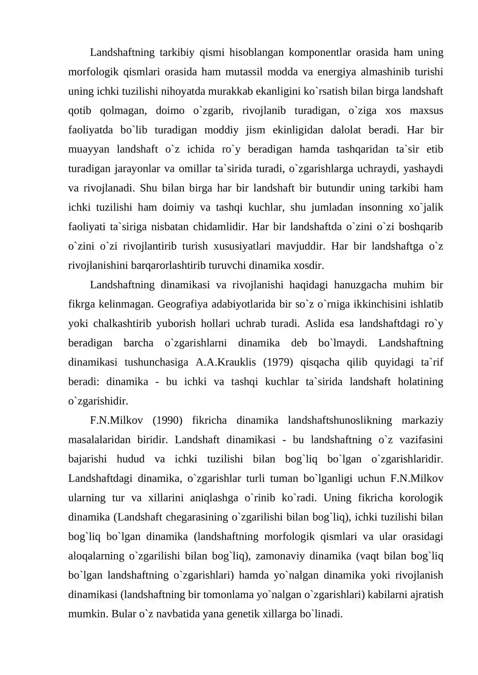 Landshaftlar dinamikasi va rivojlanish qonuniyatlari 2