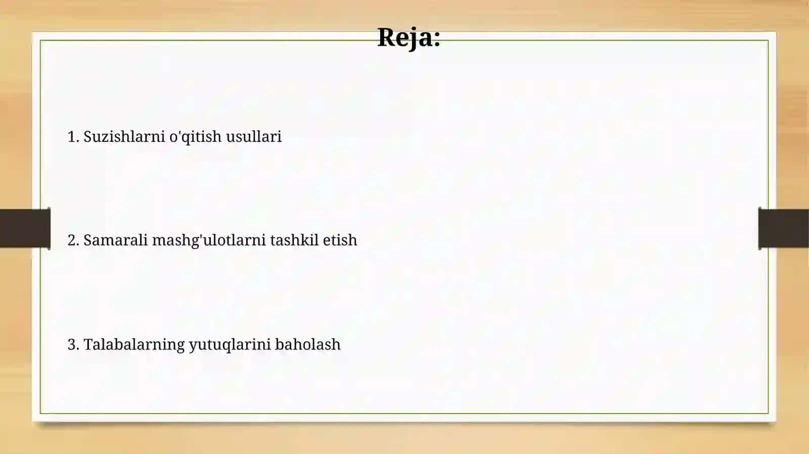 Suzishning usullarini o'rgatish 2