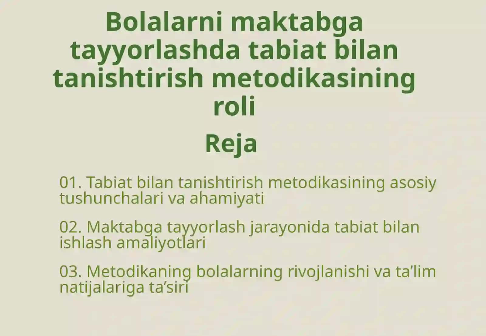 Bolalarni maktabga tayyorlashda tabiat bilan tanishtirish metodikasining roli 2