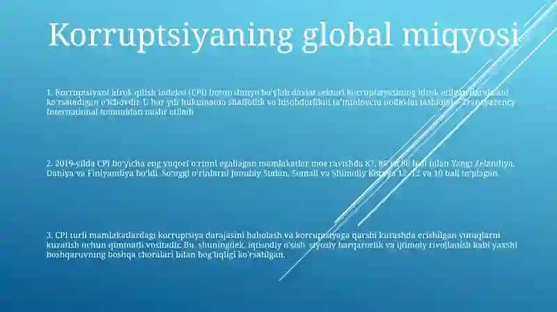 Xalqaro Miqyosda Korrupsiyaga BoʼLgan Munosabat.(Davlatlar Misolida) 2