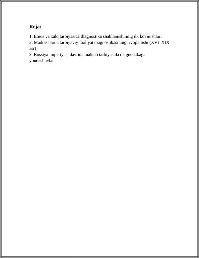 TARBIYAVIY FAOLIYAT DIAGNOSTIKASINING TARIXIY RIVOJI 2