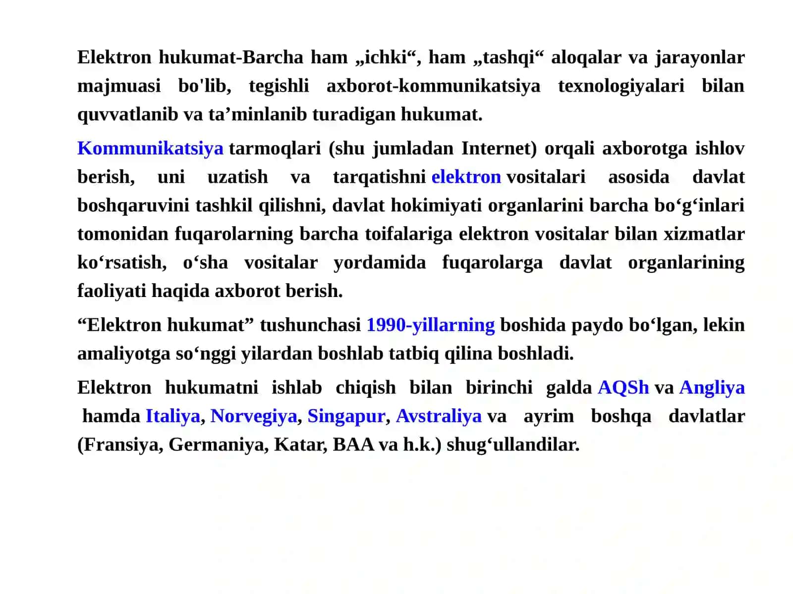 Elektron hukumatning arxitekturasi 2