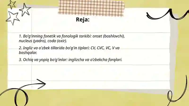 Ingiliz va o'zbek tillaridagi bo'g'in strukturasining tuzulishi 2